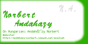 norbert andahazy business card